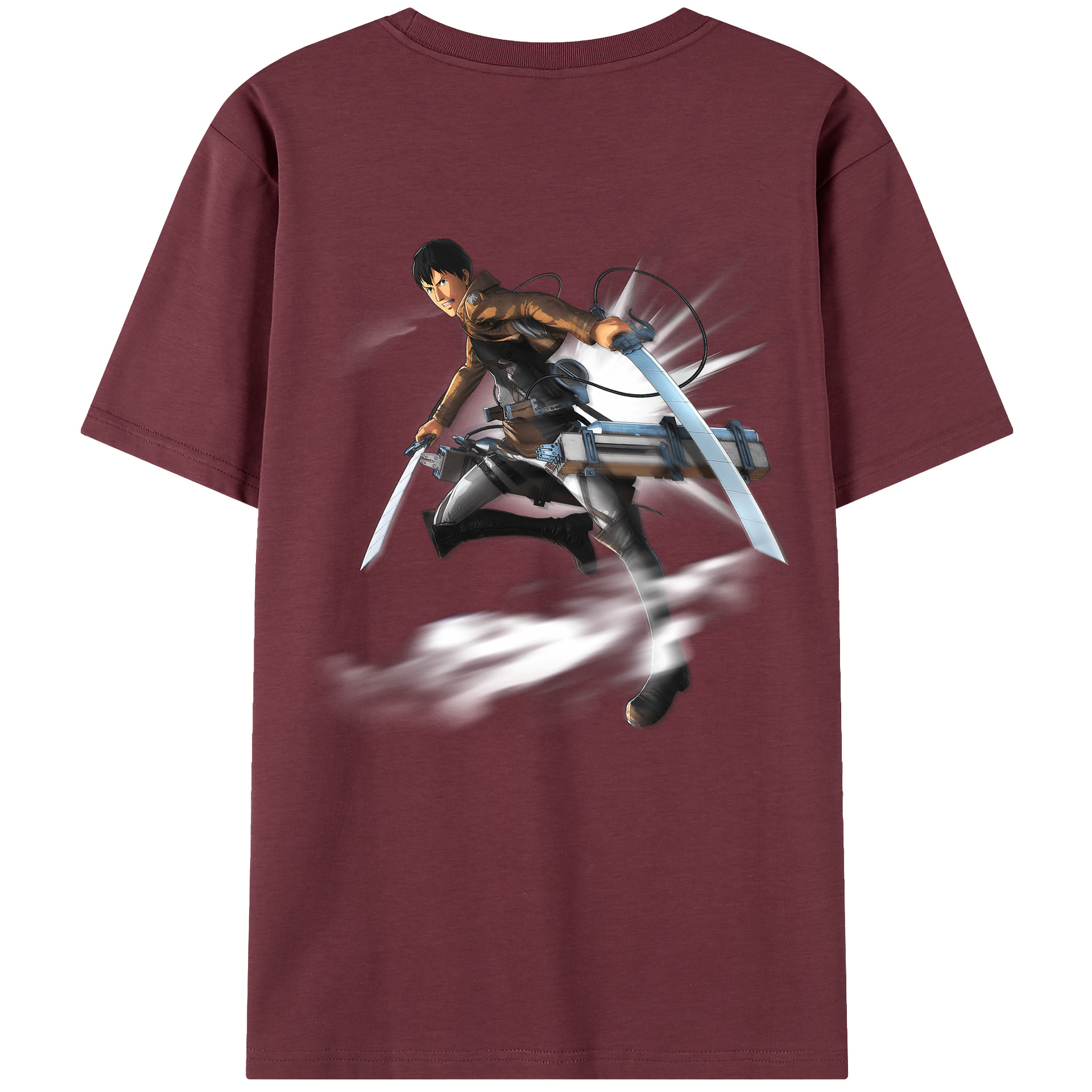 （画像用） 進撃の巨人 ベルトルト・フーバー Attack on Titan Bertholdt Hoover 綿100％半袖Tシャツ（背面プリント）
